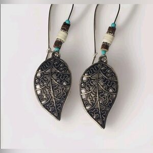 Silver Leaf Dangle Earrings